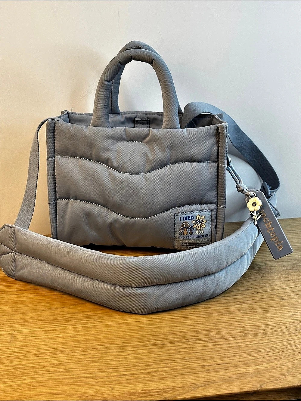 Coach Coachtopia Tote Quilted Shoulder Bag in Light Blue